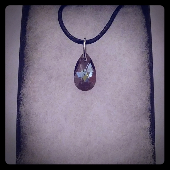 Jewelry - Latte Brown Crystal Teardrop Necklace